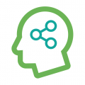 Green Brain Icon With Teal Gears Inside Head Evaluation