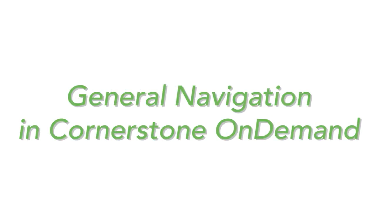 General Navigation In Cornerstone OnDemand Video Image