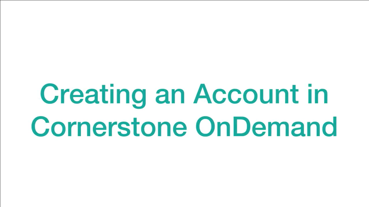 Creating An Account In Cornerstone OnDemand Video Image
